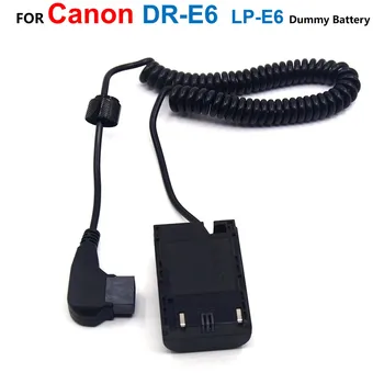 Пружинный кабель D-TAP К DR-E6 с полным декодированием постоянного тока Соединитель LP-E6 Поддельный Аккумулятор Для Canon EOS 5D4 5D3 5D2 60D 7D 6D 60Da 70D 80D 5DS 5DSR