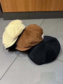 Модные шляпы в стиле ретро, японский накладной берет в японском стиле для мужчин и женщин, простая кепка с козырьком, кепка газетчика, художника
