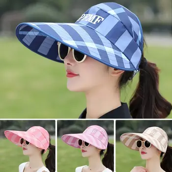 Новая Повседневная Солнцезащитная шляпа для путешествий, женская Солнцезащитная шляпа с широкими полями, кепки с УФ-защитой, Пляжная кепка