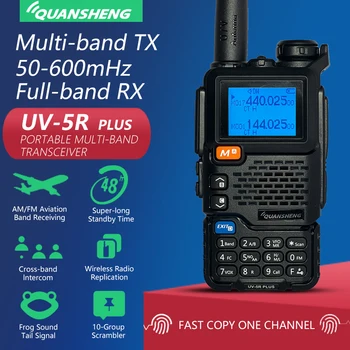 Quansheng UV-5R PLUS Портативная рация 5 Вт Air Band Радио Зарядка UHF VHF DTMF FM-Скремблер NOAA Беспроводная частота Двухстороннее CB Радио
