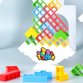 1 комплект Развивающих игрушек Русские Строительные Блоки Логические Игры DIY Сборка Tetra Tower Игра Balance Tower Детские игрушки для укладки
