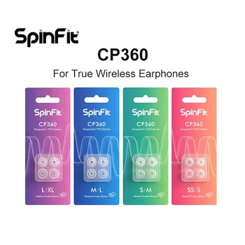 Силиконовые вкладыши SpinFit CP360 для настоящих беспроводных наушников Bluetooth 1 карта/2 пары Включают в себя два размера (маленькие/очень маленькие)