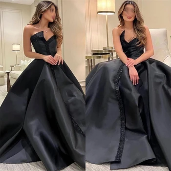 Prom Dresses Retro  Strapless Ball Gown Ball Gown Cocktail  Sequin Draped Satin Occasion Evening Gown  платье на выпускной