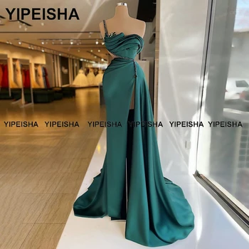 Выпускные Платья Yipeisha 2021, Зеленое Платье Русалки, Сексуальное Вечернее Платье с разрезом, Vestidos de Gala, Длинное Вечернее Платье с бисером На заказ