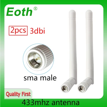 EOTH 2шт 433 МГц антенна 3dbi sma мужской lora antene модуль интернета вещей АТС lorawan приемник сигнала antena с высоким коэффициентом усиления