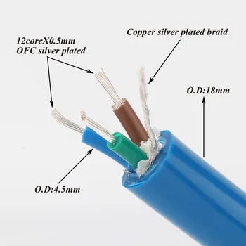 высококачественный кабель питания переменного тока с посеребренным покрытием OFC, мощный силовой кабель с защитой от электромагнитных помех, Аудиофильский шнур питания Hi-Fi