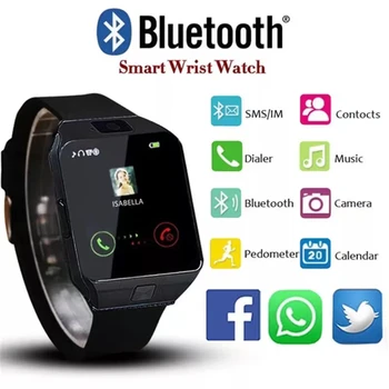 Bluetooth Смарт-Часы С Sim-картой TF, Спортивные Часы С Шагомером, Подходящие Умные Часы Для Мужчин И Женщин, Часы Для Записи Сообщений Whatsapp, Часы Remider