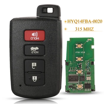 jingyuqin 4 Кнопки Smart Remote Автомобильный Брелок 315 МГц Для Toyota Highlander Camry Avalon Corolla FCCID: HYQ14FBA-0020