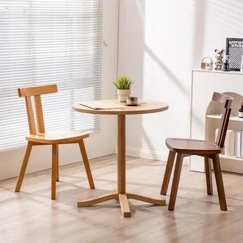 Современный минималистичный новый китайский стиль, обеденный стул из массива дерева, ресторан, домашний стул со спинкой из бука, дизайнерский креативный стул для отдыха