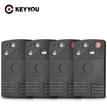 KEYYOU Бесплатная Доставка Для Mazda Remote Smart Key Card Shell 2/4 Кнопки для Mazda 5 6 CX-7 CX-9 RX8 Miata MX5 Режиссерский чехол для лезвия