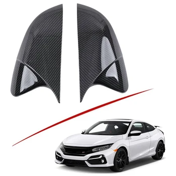 Накладка на Боковое зеркало Заднего Вида, для Honda Civic 2016-2020 Крышки Зеркал заднего вида, Стиль Углеродного волокна