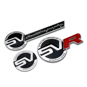SV SVR Специальная эксплуатация автомобиля автобиография эмблема автомобильная решетка Значок Ручка переключения передач Логотип наклейка на багажник для land rover range rover