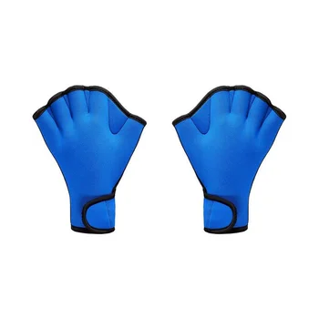 Тренировочные перчатки для плавания, Снаряжение для дайвинга, Перчатки с защитой от полупальцев для взрослых и детей, Синий + L