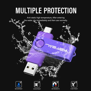 Фиолетовый USB-накопитель TYPE-C 64 ГБ Бесплатный Брелок для ключей 32 ГБ Бесплатный USB-накопитель с Пользовательским Логотипом 16G Креативные Деловые Подарки Флешка