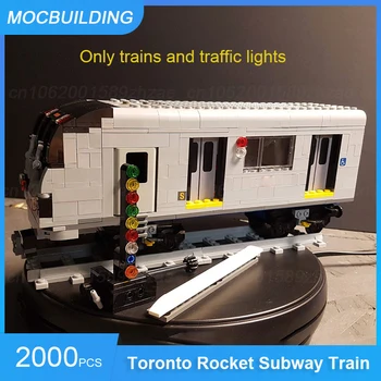 Строительные блоки MOC, мини-масштабная модель поезда метро Toronto Rocket, сделай сам, собери кирпичи, Транспортные игрушки, подарки 2000 шт.