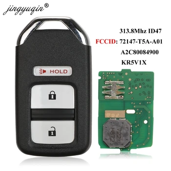 jingyuqin 3 Кнопки Smart Remote Автомобильный ключ 313,8 МГц ID47 Для Honda Fit Jazz HR-V Crosstour 72147-T5A-A01 KR5V1X