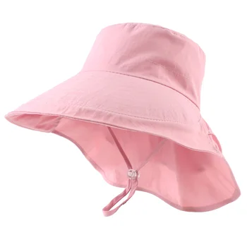 Летняя Солнцезащитная кепка с защитой от ультрафиолета для дам, Женская кепка-ведро с клапаном на шее, Широкополая шляпа, Рыболовная шляпа для взрослых