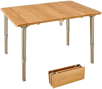 Походный стол Экологический Складной стол с регулируемыми по высоте алюминиевыми ножками Сверхмощный 110 фунтов 4-х кратный Портативный складной Camp T