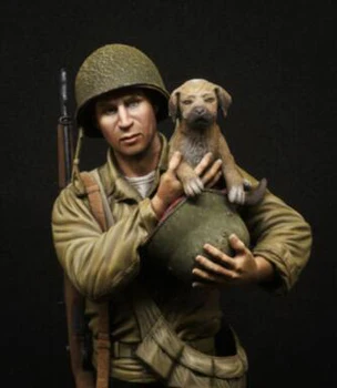 В разобранном виде 1/9 Пехота США Спасает собаку бюст человека фигурка из смолы миниатюрные модельные наборы неокрашенный