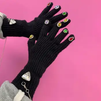 Женские Зимние перчатки, 1 пара Креативных Трикотажных Роскошных Перчаток, избавляющих от трения на открытом воздухе