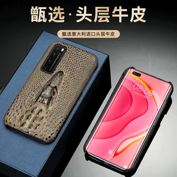Новая задняя крышка из натуральной кожи для Huawei Nova 7 6 Se Nova7 Pro, роскошный чехол с 3D рисунком крокодиловой кожи, защитный жесткий