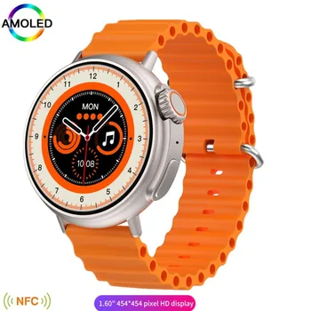 AMOLED QHD Смарт-часы Ultra Series 8 Мужские NFC Спортивные Приборы для измерения артериального давления/кислорода GPS Трек Фитнес Беспроводная Зарядка Tiltok Умные часы