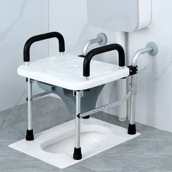 Настенный табурет для унитаза с подлокотниками, Складной Туалетный стул для взрослых, Душевое кресло для пожилых беременных, средства передвижения
