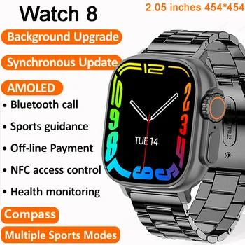 2023 Новые Умные часы с Температурой тела Ultra Series 8 NFC Smartwatch Беспроводная зарядка Bluetooth Вызов Мужские Женские часы для Apple