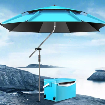 2,0 м-2,6 м Рыболовный зонт с основанием из нержавеющей стали, Складной Пляжный зонт, Утолщенный Универсальный Садовый зонтик, Ветрозащитный на открытом воздухе