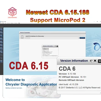 Новейшее инженерное программное обеспечение CDA 6.15.188 CDA 6 15 Работает с MicroPod 2 II для загрузки FLASH-файлов И РЕДАКТИРОВАНИЯ VIN-КОДА для DODGE/CHRYSLE