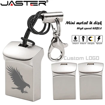 JASTER Мини металлический USB флэш-накопитель 4G 8G 16GB 32GB 64GB Персонализированный флеш-накопитель USB Memory Stick U диск подарок БЕСПЛАТНЫЙ Пользовательский логотип