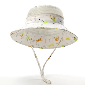 Солнцезащитная Шляпа Детский Летний Пляжный Аксессуар С большими полями Upf50 с завязками, Дышащая сетчатая кепка Для мальчиков и девочек-подростков