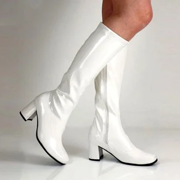 Модные сапоги до колена в стиле Ретро 1960-х годов GoGo Унисекс, Хиппи, Хиппи 70-х, Диско-костюм, Размер обуви 36-46