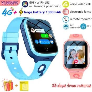 4G Детские Смарт-часы-телефон 1000 мАч Водонепроницаемый IP67 Видеозвонок SOS GPS LBS WIFI Отслеживание местоположения Удаленный монитор Детские часы K9