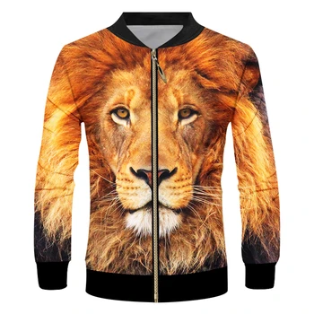 IFPD Размер ЕС, новая куртка с животными для мужчин, костюм оверсайз с 3D принтом льва, куртка Унисекс на молнии, мужская модная уличная одежда, спортивный костюм