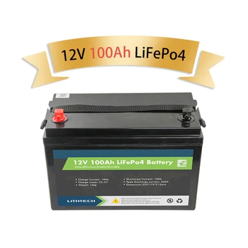 Аккумуляторы lifepo4 12V 100Ah для хранения энергии в жилых помещениях, багажник для кемпинга, лодка на колесах, Vrla, замена батареи