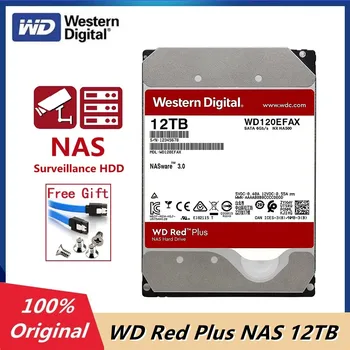 Western Digital 12TB WD Red Plus NAS Внутренний жесткий диск HDD 5400 Об/мин SATA 6 Гб/сек. CMR 256 МБ Кэш 3,5 