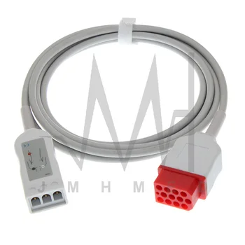 Магистральный кабель ЭКГ с 3 выводами для монитора Bionet BM5 BM7 12P, Удлинитель, Промежуточный адаптер AHA или IEC, провод в европейском стиле
