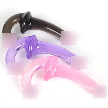 Женский двуглавый дракон, имитирующий кристалл, силиконовый материал, прозрачный фаллос, секс-игрушки для взрослых, мужской фаллоимитатор, секс-товары，