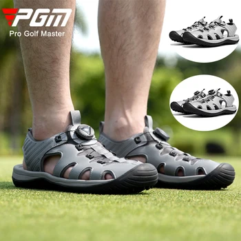 Мужская обувь для гольфа PGM, Летние нескользящие дышащие сандалии для мужчин, мужские кроссовки для гольфа на шнурках, Уличная повседневная обувь