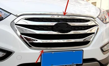 Для Hyundai IX35 2013-2016 ABS хромированная передняя решетка, декоративная рамка, декоративная планка, защита от царапин, автомобильные аксессуары
