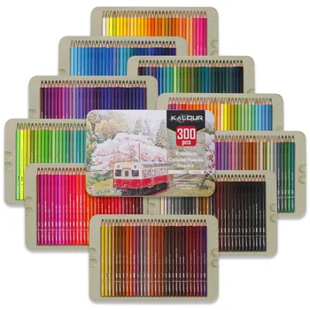 Профессиональные масляные цветные карандаши из мягкого дерева 300 цветов, набор карандашей художника для раскрашивания книжки-эскизов, принадлежности для рисования