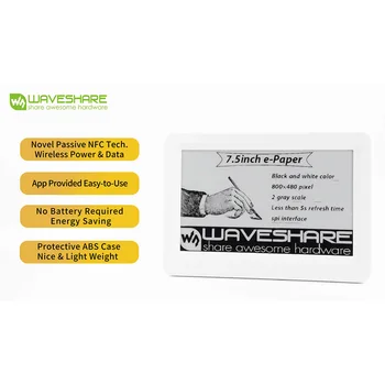 Waveshare 7,5-дюймовая пассивная электронная бумага с поддержкой NFC, без батареи, беспроводное питание и передача данных