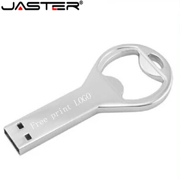JASTER USB 2,0 оригинальная флешка для открывания бутылок, металлическая ручка-накопитель 4 ГБ/16 ГБ/32 ГБ/64 ГБ, U-дисковая карта памяти, бесплатный пользовательский логотип