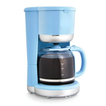 Капельная кофеварка By, Многоразовая сетчатая фильтровальная корзина, Стеклянный графин, 10 чашек - синий