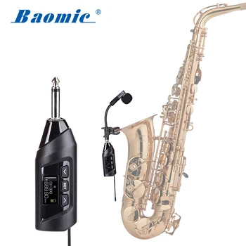 Микрофон для саксофона Baomic, Беспроводная микрофонная система Uhf, Беспроводная камера, смартфон, зажимной микрофон для саксофонной трубы, Tft Цифровой