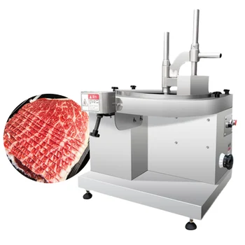Машина для нарезки свежего мяса, коммерческая настольная Автоматическая машина для нарезки мяса с регулируемой толщиной из нержавеющей стали