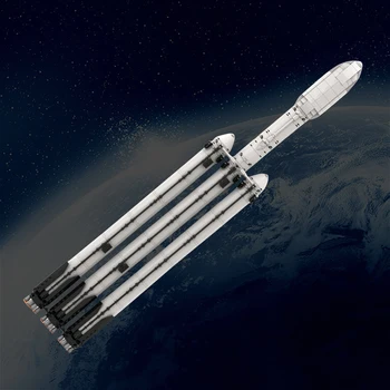 Gobricks MOC V Масштабный Набор Строительных Блоков Идея Сборки SpaceX Falcon Heavy Saturn Ракета Космический корабль Игрушки Детский Подарок На День Рождения