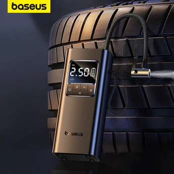 Воздушный насос Baseus Портативный Беспроводной автомобильный компрессор для автомобиля, велосипеда, мотоциклов, Перезаряжаемый цифровой электрический накачиватель шин