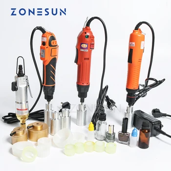 Портативная ручная Электрическая машина для укупорки бутылок ZONESUN с защитным кольцом, инструмент для ручной укупорки пластиковых бутылок